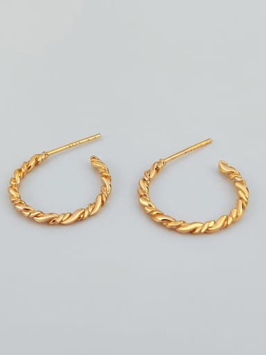18K Gold 925 Sterling Silver Geometric Minimalist Hoop Earring
