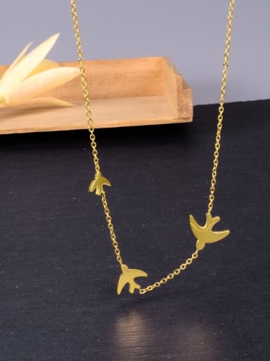 Titanium Bird Minimalist pendant Necklace