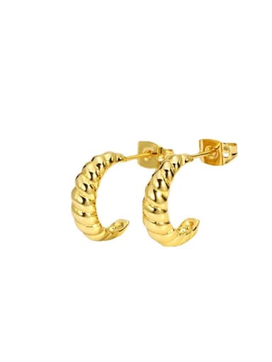 Brass Twist Irregular Vintage Stud Earring