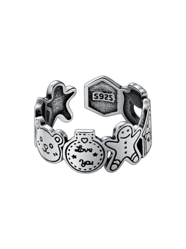 925 Sterling Silver Icon Vintage Band Ring