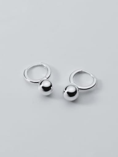 Silver 925 Sterling Silver Geometric Minimalist Huggie Earring