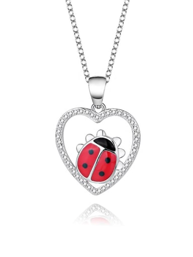 925 Sterling Silver Cubic Zirconia Heart Cute Necklace