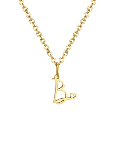 B Stainless steel 26 Letter Minimalist Necklace