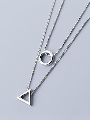 custom 925 Sterling Silver Geometric Minimalist Multi Strand Necklace