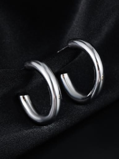 925 Sterling Silver Geometric Minimalist Hoop Earring