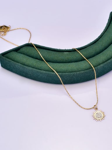18K Gold Titanium Steel Flower Minimalist Necklace