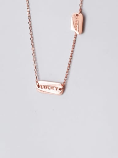 925 Sterling Silver letter Geometric Minimalist Necklace