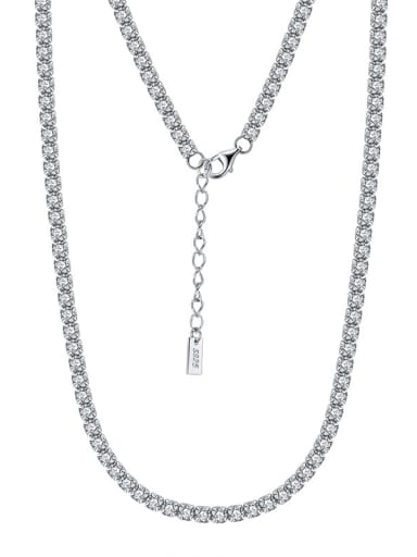925 Sterling Silver Cubic Zirconia White Tennis 3mm Necklace