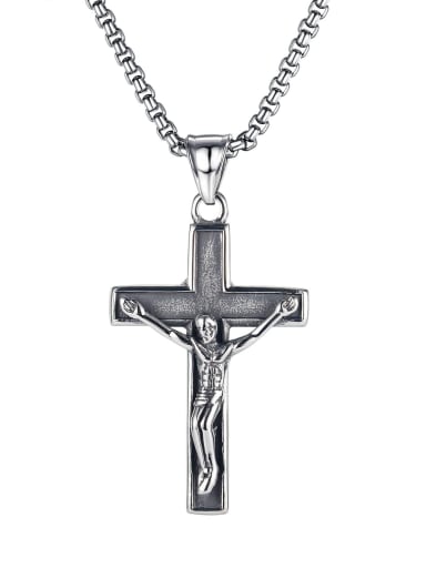 Titanium Steel Cross Hip Hop Necklace