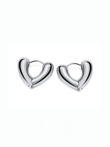 776 Steel Earrings Titanium Steel Heart Minimalist Stud Earring