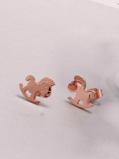 Titanium Horse Minimalist Stud Earring