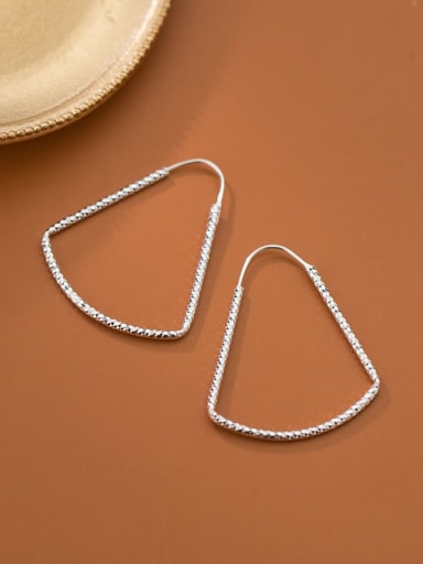 925 Sterling Silver Triangle Minimalist Hook Earring