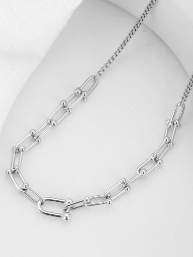 Large horseshoe buckle necklace 925 Sterling Silver Geometric Minimalist Necklace