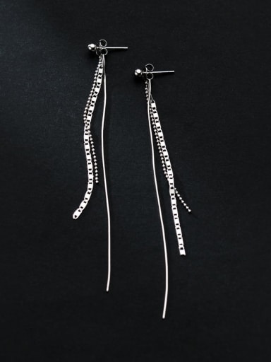 custom 925 Sterling Silver Tassel Minimalist Threader Earring