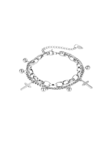 Titanium Steel Cross Minimalist Strand Bracelet