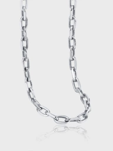 925 Sterling Silver Vintage  Hollow Geometric  Chain Necklace