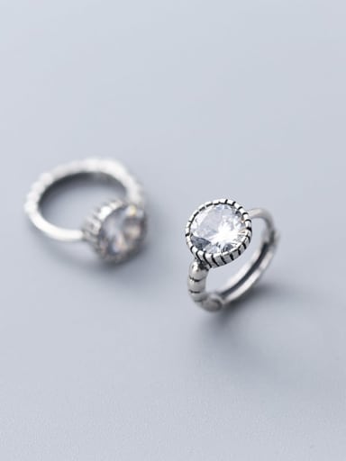 925 sterling silver cubic zirconia  round minimalist huggie earring