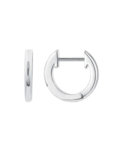 Rhodium Plating 925 Sterling Silver Geometric Hoop Earring