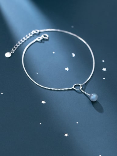 925 Sterling Silver  Minimalist  Moonstone Bracelet Link Bracelet