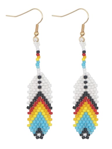 Miyuki Millet Bead Multi Color Geometric Bohemia Pure handmade Weave Earring