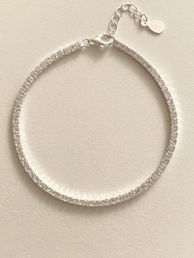 925 Sterling Silver Cubic Zirconia Geometric Dainty Bracelet