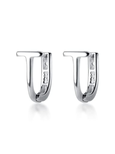 925 Sterling Silver  minimalist U-shaped study Earring