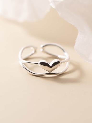 925 Sterling Silver Heart Minimalist Stackable Ring