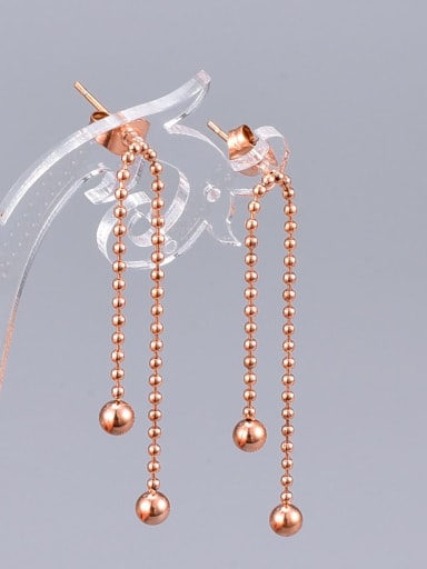 Titanium Minimalist peas round beads tassel earrings
