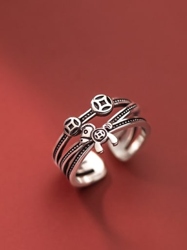925 Sterling Silver  Hollow Heart Vintage Band Ring