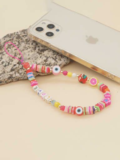custom Multi Color Polymer Clay Letter Bohemia Mobile Phone Accessories