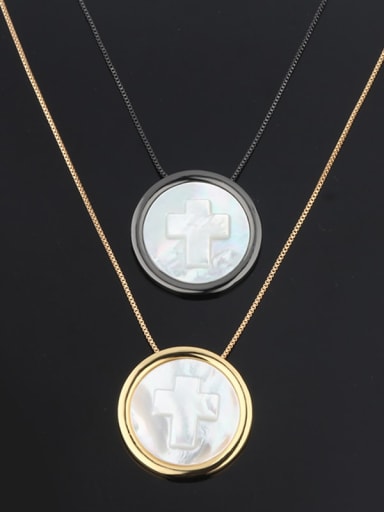 Copper Shell Cross Minimalist Pendant Necklace