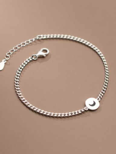 925 Sterling Silver Star  Moon Vintage Link Bracelet
