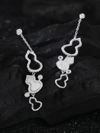 925 Sterling Silver Cubic Zirconia Flower Dainty Drop Earring