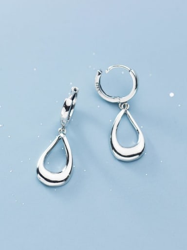 925 Sterling Silver With Platinum Plated Minimalist Water Drop Clip On Earrings