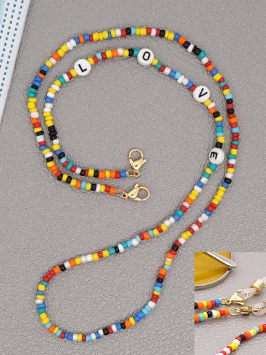 Stainless steel Multi Color  Bead  Letter Bohemia Hand-woven Necklace