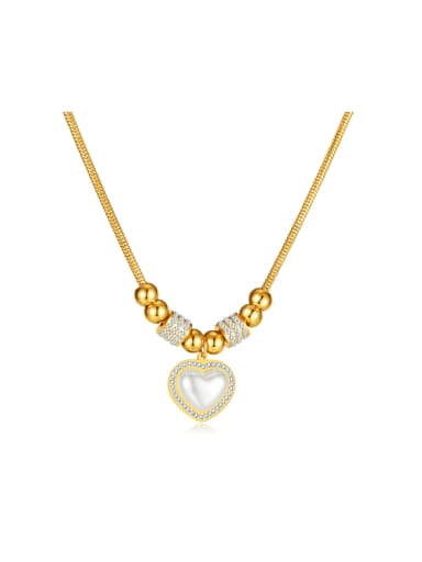 Stainless steel Cubic Zirconia Heart Hip Hop Necklace