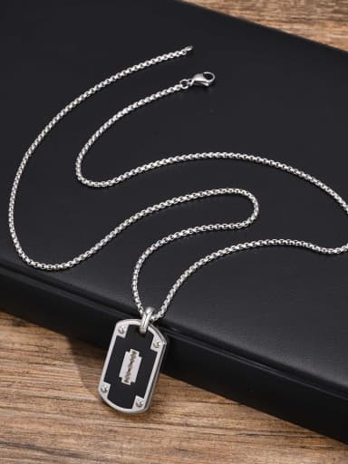 PN 1938S 1 Chain Matching Stainless steel Geometric Hip Hop Long Strand Necklace