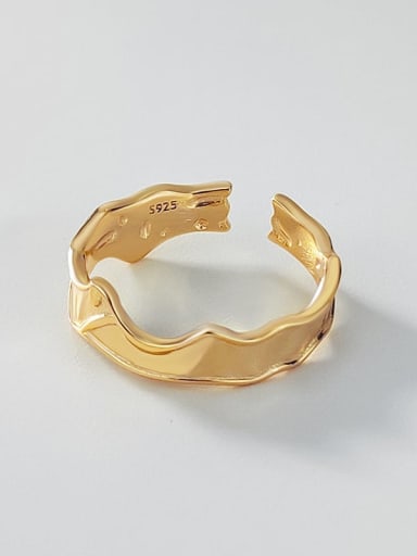 18k gold 925 Sterling Silver Irregular Vintage Band Ring