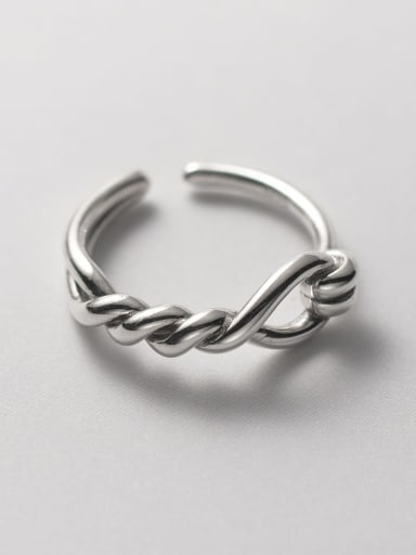 925 Sterling Silver Twist  Geometric Vintage Band Ring
