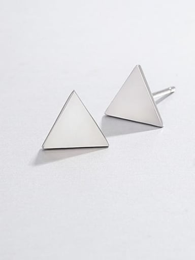 925 Sterling Silver Smooth Triangle Minimalist Stud Earring