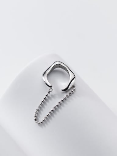 925 Sterling Silver Bead Tassel Minimalist Huggie Earring (Only One)