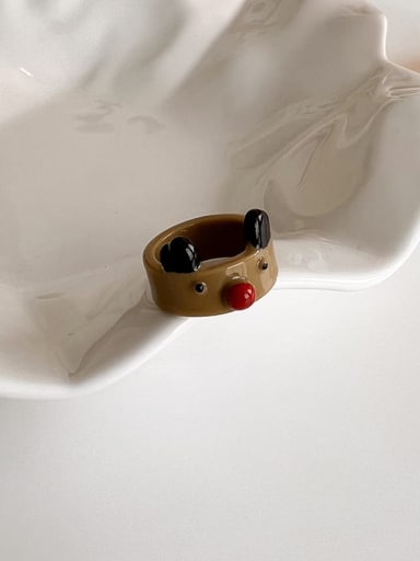 Acrylic Multi Color Christmas Seris Cute Band Ring