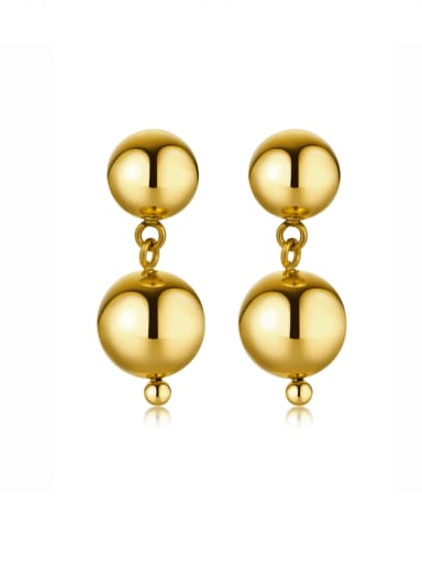 Stainless steel Round  Ball Minimalist Drop Earring
