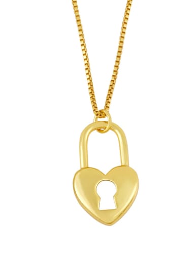 B Brass Rhinestone Heart Minimalist Necklace