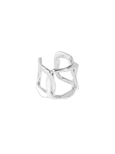 Silver [single] 925 Sterling Silver Hollow Geometric Minimalist Single Earring