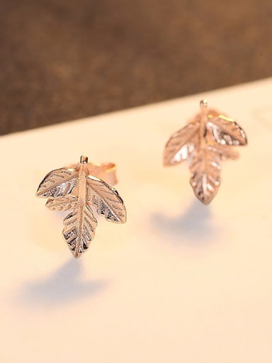 925 Sterling Silver Leaf Minimalist Stud Earring