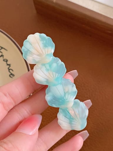 Colorful Blue 7cm Cellulose Acetate Cute Flower Hair Barrette
