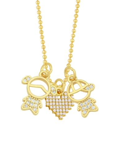 white Brass Cubic Zirconia Angel Minimalist Necklace