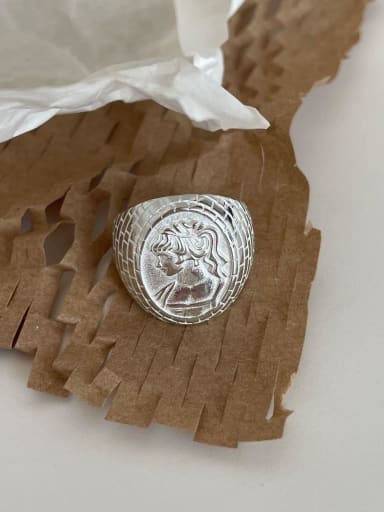 925 Sterling Silver Coin Vintage Band Ring
