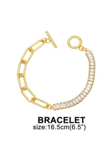 Bracelet Brass Cubic Zirconia Minimalist Geometric Minimalist Geometric  Necklace
